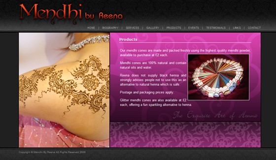 Websites: Mendhi By Reena