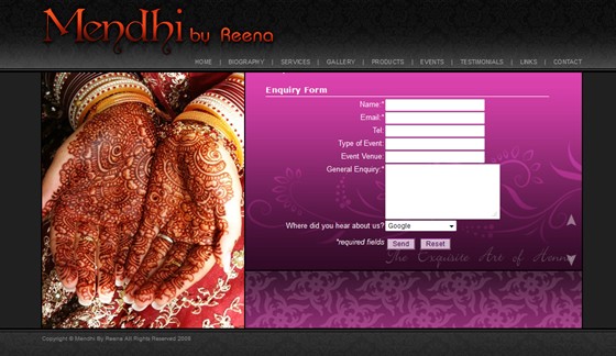 Websites: Mendhi By Reena